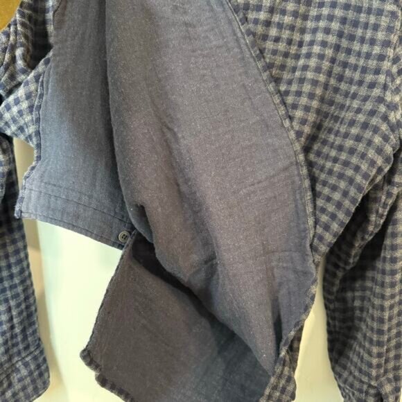 Faherty Men's Reversible Belmar Shirt Carbon Navy Check Button Down - Picture 5 of 7